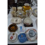 Collection of Wade Brewery Advertising Ashtrays and Jugs