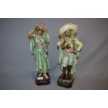 Pair of Continental Pottery Figurines - Gypsies