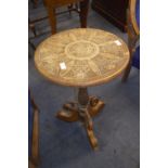 Carved Circular Topped Side Table with Twist Column and Carved Dolphin Feet