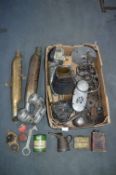 1950's AJS Motorcycle Engine Spares, Old Cans, Oil Can, etc.