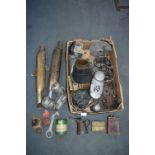 1950's AJS Motorcycle Engine Spares, Old Cans, Oil Can, etc.