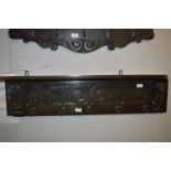 Oak Wall Mounted Five Hook Hat & Coat Shelf