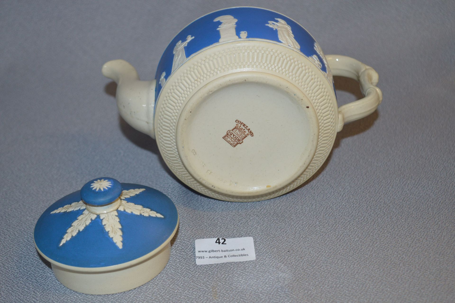 Copeland Spode Jasperware Style Teapot - Image 2 of 2