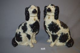 Pair of Large Staffordshire Style Spaniels