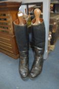 Pair of Leather Riding Boots with Stretchers