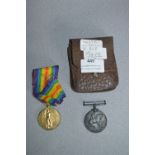 WWI Group of Two Medals 7263T.S W.T Jackson TR.RNR (Trawler Minesweeping Skipper)