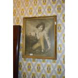 Gilt Framed Print - Youth with Rabbit