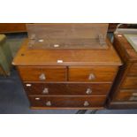 Victorian Mahogany Two over Two Chest of Drawers with Glass Handles