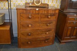 Victorian Mahogany Bow Fronted Two over Three Chest of Drawers