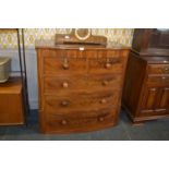 Victorian Mahogany Bow Fronted Two over Three Chest of Drawers