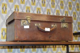Leather Suitcase with Fold Down Front