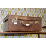 Leather Suitcase with Fold Down Front