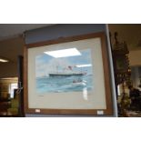 Oak Framed Print - Wilson Line SS Cicero by Leonard.B. Moffat 1954