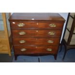 Georgian Four Height Chest of Drawers on Bracket Feet with Brass Handles