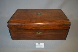 Victorian Mahogany Work Box with Key