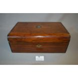 Victorian Mahogany Work Box with Key