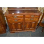 Victorian Mahogany Cabinet Base with Four Drawers and Two Doors