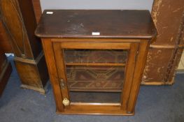 Small Victorian Mahogany Wall Mounted Display Cabinet with Glazed Door