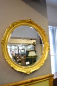 Decorative Gilt Framed Circular Bevelled Edge Wall Mirror