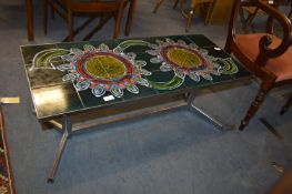 1960's/70's Tile Topped Coffee Table on Chrome Base
