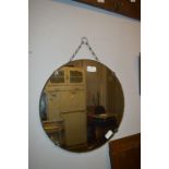 1930's Circular Bevelled Edged Wall Mirror