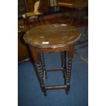 Oak Circular Topped Occasional Table on Barley Twist Legs