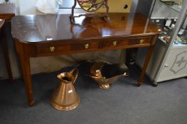 Reproduction Mahogany Hall Table with Two Drawers