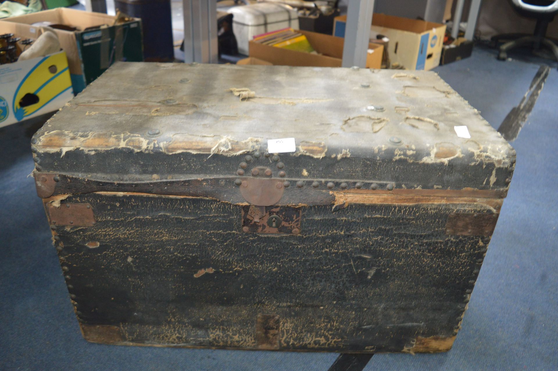 Rexine Covered Brass Studded Pine Chest