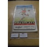Hull City AFC Football Programme 1946 - First Official Game at Boothferry Park