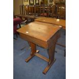 Oak School Desk with Inkwell