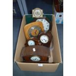 Box Containing Six Mantel and Wall Clock