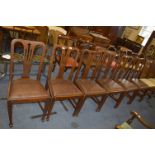 Set of Six Edwardian Mahogany Dining Chairs on Square Tapered Legs