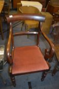 Victorian Mahogany Elbow Chair with Drop in Seat
