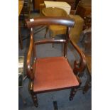 Victorian Mahogany Elbow Chair with Drop in Seat