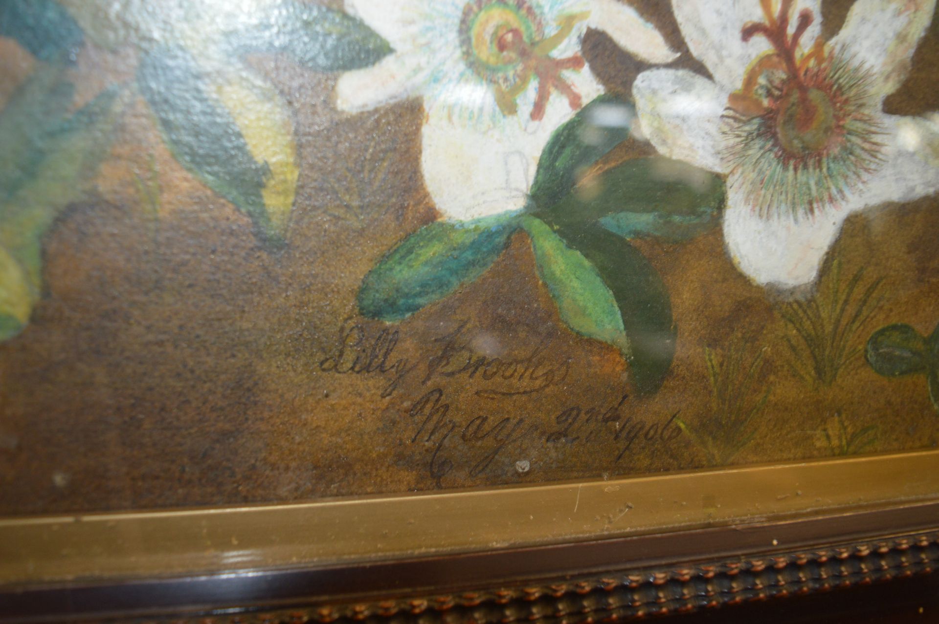 Large Watercolour - Still Life Flowers signed Lilly Brooks 1906 - Image 2 of 2