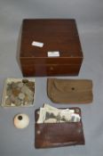 Small Mahogany Box and Contents of World and British Coinage