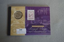 Queen Elizabeth II Royal Visit to Australia Commemorative Coin & Stamp Set