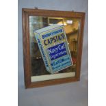 Oak Framed Advertising Mirror - W.D & H.O. Wills Capstan Navy Cut Cigarettes
