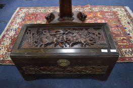 Chinese Camphor Wood Carved Panel Chest