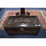 Chinese Camphor Wood Carved Panel Chest