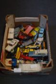 Box Containing Playworn Dinky and Other Diecast Vehicles