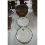 Set of Twenty Three Women's Institute Side Plates and a Copper Jardiniere