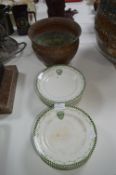 Set of Twenty Three Women's Institute Side Plates and a Copper Jardiniere