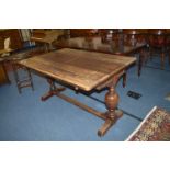 1930's Oak Width Extending Refectory Table