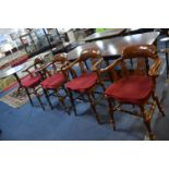 Set of Four Victorian Style High Armchairs