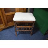 Walnut Framed Piano Stool