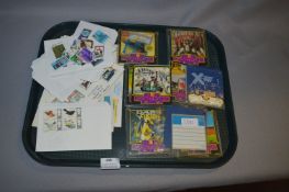 Eight Atari ST1 Gaming Dics and a Collection of Loose and First Day Issue Stamps