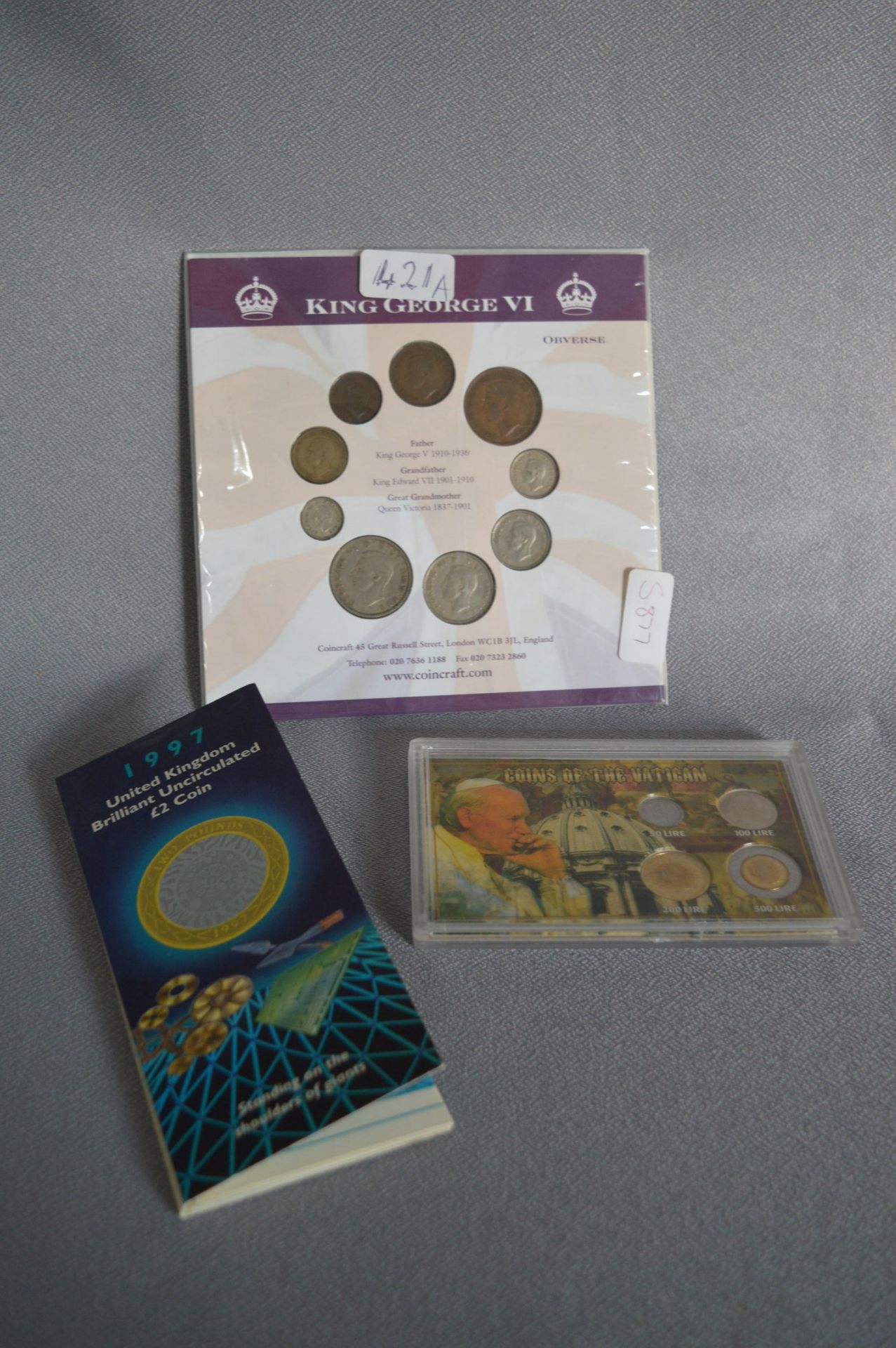 George VI Coin Set, Coins of The Vatican and UK 1997 £2 Coin