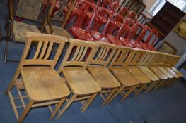 Set of Ten Beech Bible Chairs