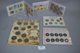 Old Chinese Coins, Singapore & Malaysia Stamp & Coin Set